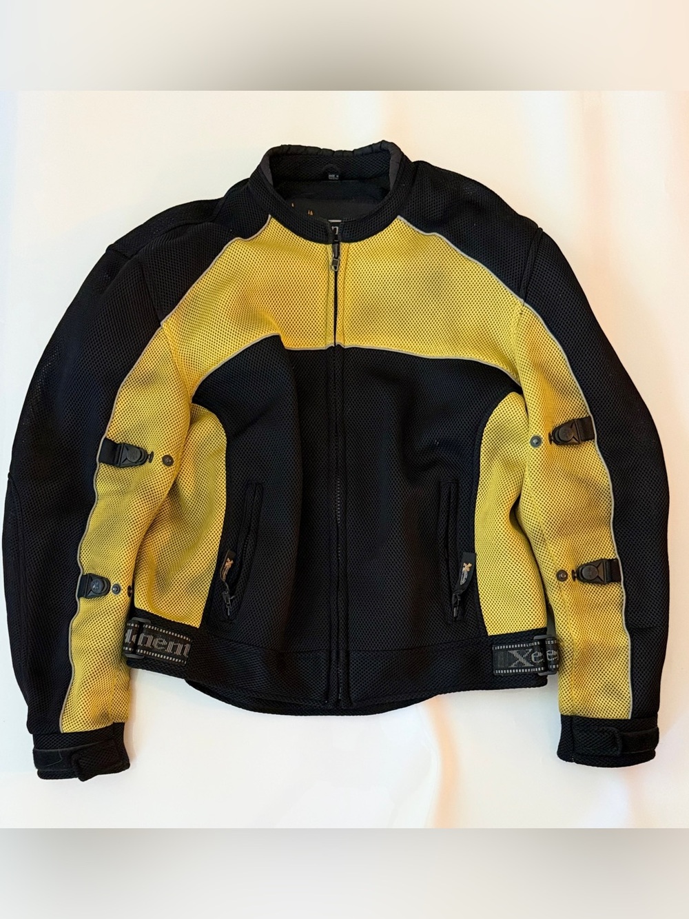 Xelement Advanced Motorcycle Gear Mesh Jacket Men XL Black Yellow Protective